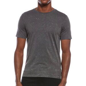 John Varvatos Men's Short Sleeve Enzo Marble Wash Crew Cotton T-Shirt Iron Grey